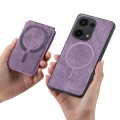 For Xiaomi Redmi Note 13 Pro 5G Retro Splitable Magnetic Stand Card Bag Leather Phone Case(Purple)