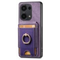 For Xiaomi Redmi 10C Retro Splitable Magnetic Stand Card Bag Leather Phone Case(Purple)
