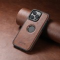 For iPhone 12 Suteni G1 Magsafe Leather Back Phone Case(Brown)