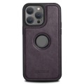 For iPhone 12 Suteni G1 Magsafe Leather Back Phone Case(Purple)