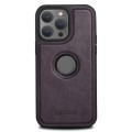 For iPhone 12 Pro Suteni G1 Magsafe Leather Back Phone Case(Purple)