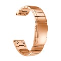 For Garmin Fenix 7S Solar 20mm Tortoise Shell Stainless Steel Watch Band(Rose Gold)