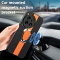 For OnePlus 12 Magnetic Litchi Leather Back Phone Case with Holder(Orange)
