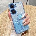 For vivo iQOO Neo9 Gradient Glitter Immortal Flower Ring All-inclusive Phone Case(Bule)