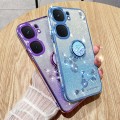 For vivo iQOO Neo9 Gradient Glitter Immortal Flower Ring All-inclusive Phone Case(Purple)