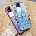 For vivo S18 Pro Gradient Glitter Immortal Flower Ring All-inclusive Phone Case(Purple)