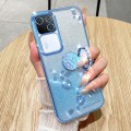 For vivo S18 Gradient Glitter Immortal Flower Ring All-inclusive Phone Case(Bule)