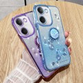 For vivo Y100i Gradient Glitter Immortal Flower Ring All-inclusive Phone Case(Purple)