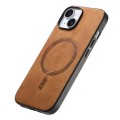 For iPhone 15 Plus Solid Color Retro Magsafe PU Back Cover Phone Case(Brown)