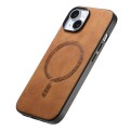 For iPhone 12 Pro Solid Color Retro Magsafe PU Back Cover Phone Case(Brown)