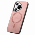 For Huawei  Pura 70 Solid Color Retro Magsafe PU Back Cover Phone Case(Pink)