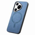 For Huawei  Pura 70 Solid Color Retro Magsafe PU Back Cover Phone Case(Blue)