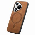 For Huawei Pura 70 Pro Solid Color Retro Magsafe PU Back Cover Phone Case(Brown)