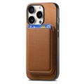For iPhone 15 Pro Max Retro Magsafe Card Bag PU Back Cover Phone Case(Brown)