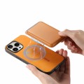 For iPhone 14 Pro Retro Magsafe Card Bag PU Back Cover Phone Case(Yellow)