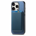 For iPhone 14 Pro Retro Magsafe Card Bag PU Back Cover Phone Case(Blue)