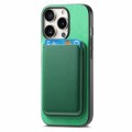For iPhone 13 Pro Max Retro Magsafe Card Bag PU Back Cover Phone Case(Green)