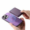 For iPhone 7 Plus / 8 Plus Retro Magsafe Card Bag PU Back Cover Phone Case(Purple)