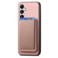 For Samsung Galaxy A14 Retro Magsafe Card Bag PU Back Cover Phone Case(Pink)