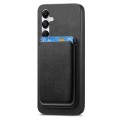 For Samsung Galaxy A14 Retro Magsafe Card Bag PU Back Cover Phone Case(Black)
