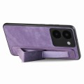 For vivo S18 Retro Wristband Holder Leather Back Phone Case(Purple)
