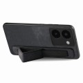 For vivo V25 Pro Retro Wristband Holder Leather Back Phone Case(Black)