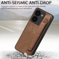 For vivo S17 / S17 Pro / V29 Retro Wristband Holder Leather Back Phone Case(Brown)