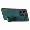 For Realme 10 Pro Retro Wristband Holder Leather Back Phone Case(Green)