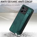 For Realme 10 Pro Retro Wristband Holder Leather Back Phone Case(Green)