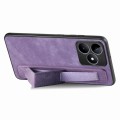 For Realme C30S Retro Wristband Holder Leather Back Phone Case(Purple)