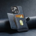 For iPhone 13 Suteni M1 Oil Wax MagSafe Detachable Horizontal Card Bag Phone Case(Blue)