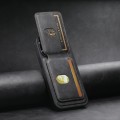 For iPhone 12 Pro Max Suteni M2 Oil Wax MagSafe Horizontal Card Bag Phone Case(Black)