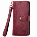 For Honor 100 Pro 5G Love Zipper Lanyard Leather Phone Case(Red)
