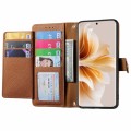 For OPPO Reno11 5G Global Love Zipper Lanyard Leather Phone Case(Brown)