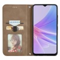 For OPPO A58 4G Retro Skin Feel Magnetic Flip Leather Phone Case(Brown)