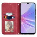 For OPPO A58 4G Retro Skin Feel Magnetic Flip Leather Phone Case(Red)