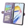 For Honor X9b Geometric Zipper Wallet Side Buckle Leather Phone Case(Purple)