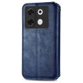 For Infinix Zero 30 5G Cubic Grid Pressed Magnetic Leather Phone Case(Blue)