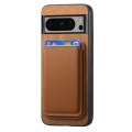 For Google Pixel 7 Retro Magsafe Card Bag PU Back Cover Phone Case(Brown)