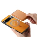 For Google Pixel 8 Retro Magsafe Card Bag PU Back Cover Phone Case(Yellow)