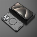 For iPhone 15 Pro MagSafe Armor Holder PC Hybrid TPU Phone Case(Black)