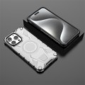 For iPhone 15 Pro Max Armor Holder PC Hybrid TPU Phone Case(White)