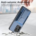 For Samsung Galaxy S20 Ultra Carbon Fiber Fold Stand Elastic Card Bag Phone Case(Blue)
