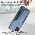 For Samsung Galaxy M53 5G Carbon Fiber Fold Stand Elastic Card Bag Phone Case(Blue)