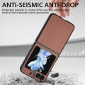 For Samsung Galaxy Z Flip6 5G Litchi Texture Folding Shockproof Phone Case(Brown)