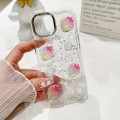 For iPhone 15 Pro 3D Flower Glitter Epoxy TPU Phone Case(Colorful Flowers)