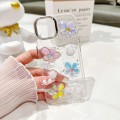 For iPhone 15 Plus 3D Flower Glitter Epoxy TPU Phone Case(Colorful Flowers)