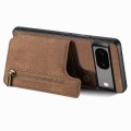 For Google Pixel 6a Retro Leather Zipper Wallet Back Phone Case(Brown)