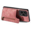 For Honor 60 Pro Retro Leather Zipper Wallet Back Phone Case(Pink)