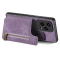 For Honor 70 Retro Leather Zipper Wallet Back Phone Case(Purple)